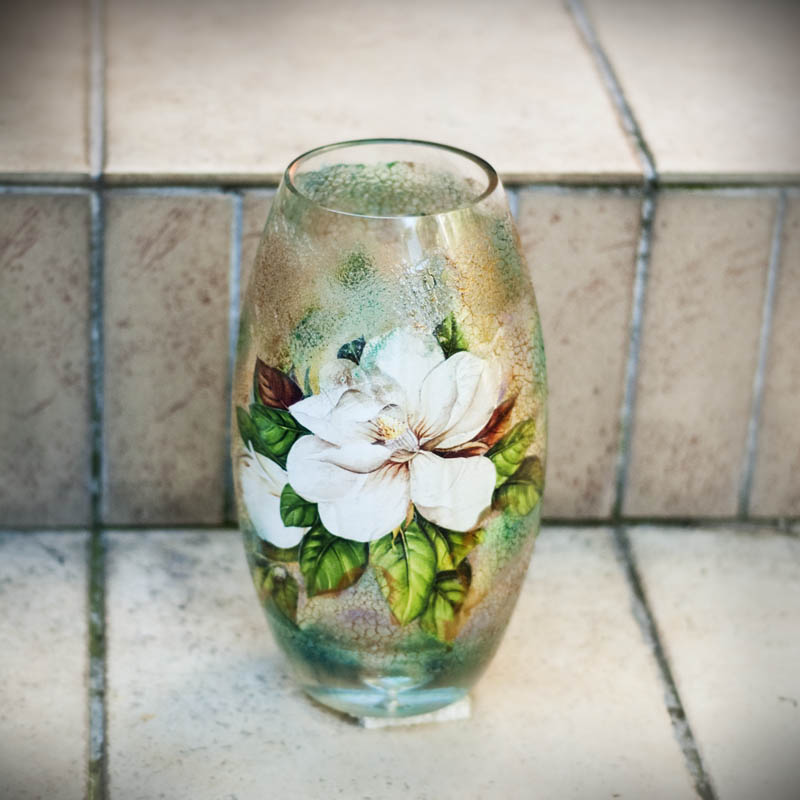 Glass vase with a beautiful flower