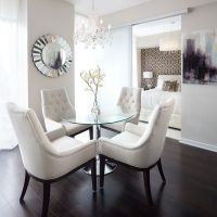 Dining area with comfortable soft chairs