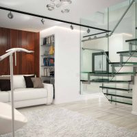 Glass and metal staircase
