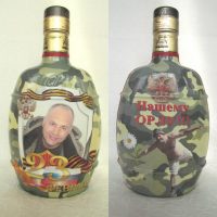 Gift bottle with a photograph of a man