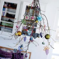 Decorating a house with twigs