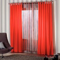 Decor window opening with filament curtains