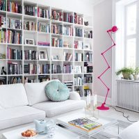 Tall white bookcase for home library