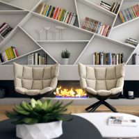 Original sloping shelves with your favorite books