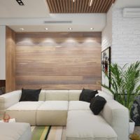 Highlighting an accent wall with wood paneling