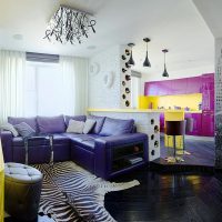 Kitsch-style kitchen-living room