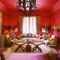 Living room design in red