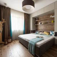 Wooden floor in the gray bedroom