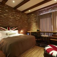 Camera da letto in stile inglese in stile loft