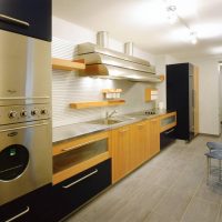 Built-in appliances with stainless steel facades