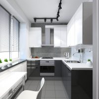 Corner kitchen in a studio apartment