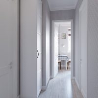 Narrow corridor in a studio apartment