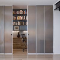 Study behind the glass partition