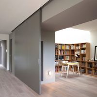 Gray partition in a modern private house