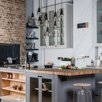 Loft style island kitchen