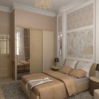 Bedroom design in beige shades