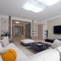 Living room design in white