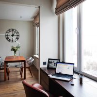A window sill desk in a modern apartment