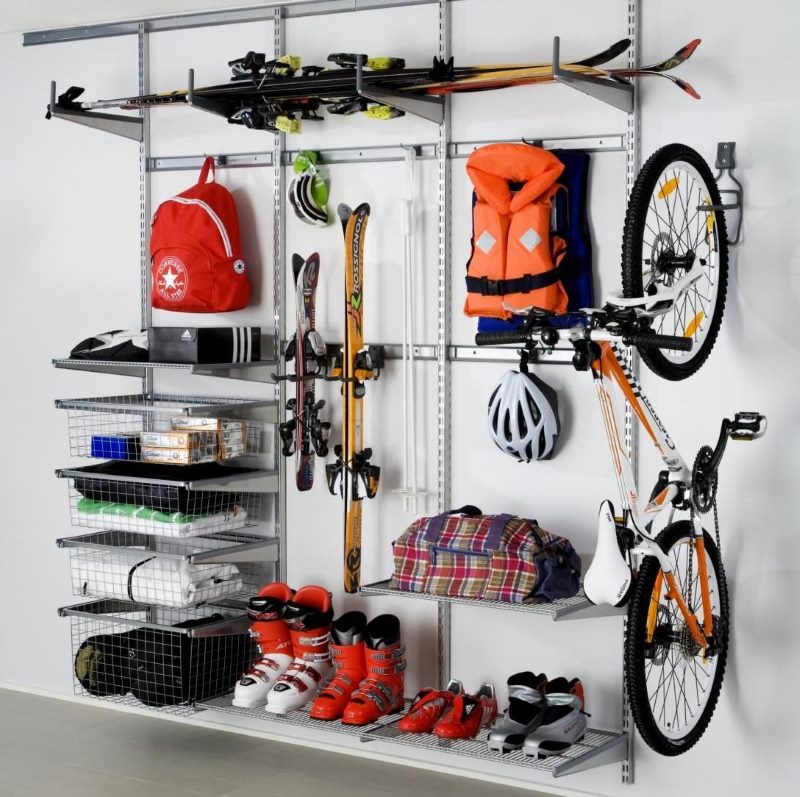 Storage of sports equipment in the pantry