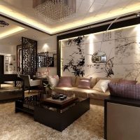 Modern living room with oriental elements