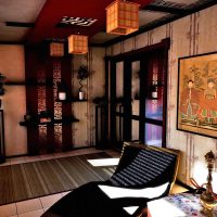 Room design in oriental style
