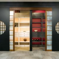 Wardrobe with sliding doors in the lobby of a private house