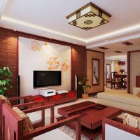 Decoration of a modern apartment with elements of Chinese style