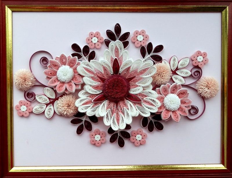 Homemade quilling painting