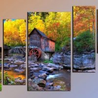 Image of an old mill in a modular picture