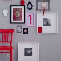 Red chair against a light wall