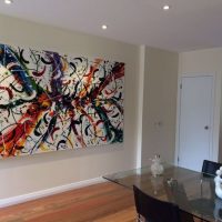 Abstract painting in the interior of the house