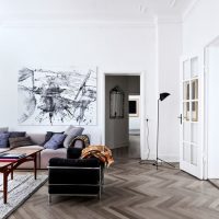 Parquet Christmas tree in the design of the living room