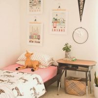 Crib in a bright room