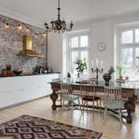 Scandinavian-style kitchen-dining room