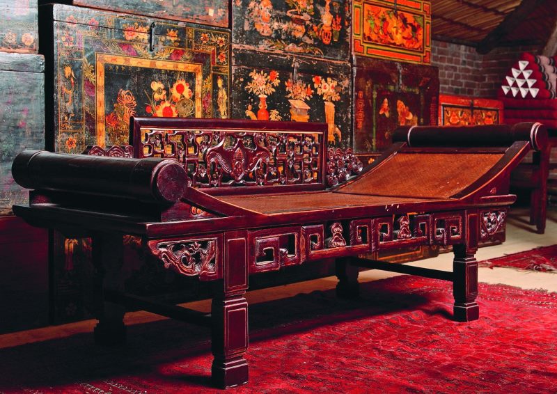 Chinese style wooden bench