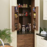 Wooden furniture in a small pantry