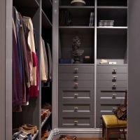 Gray furniture in the closet