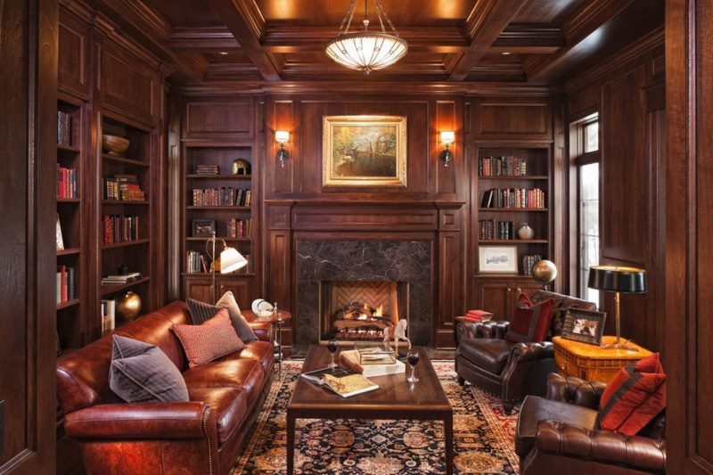 Classic home library interior