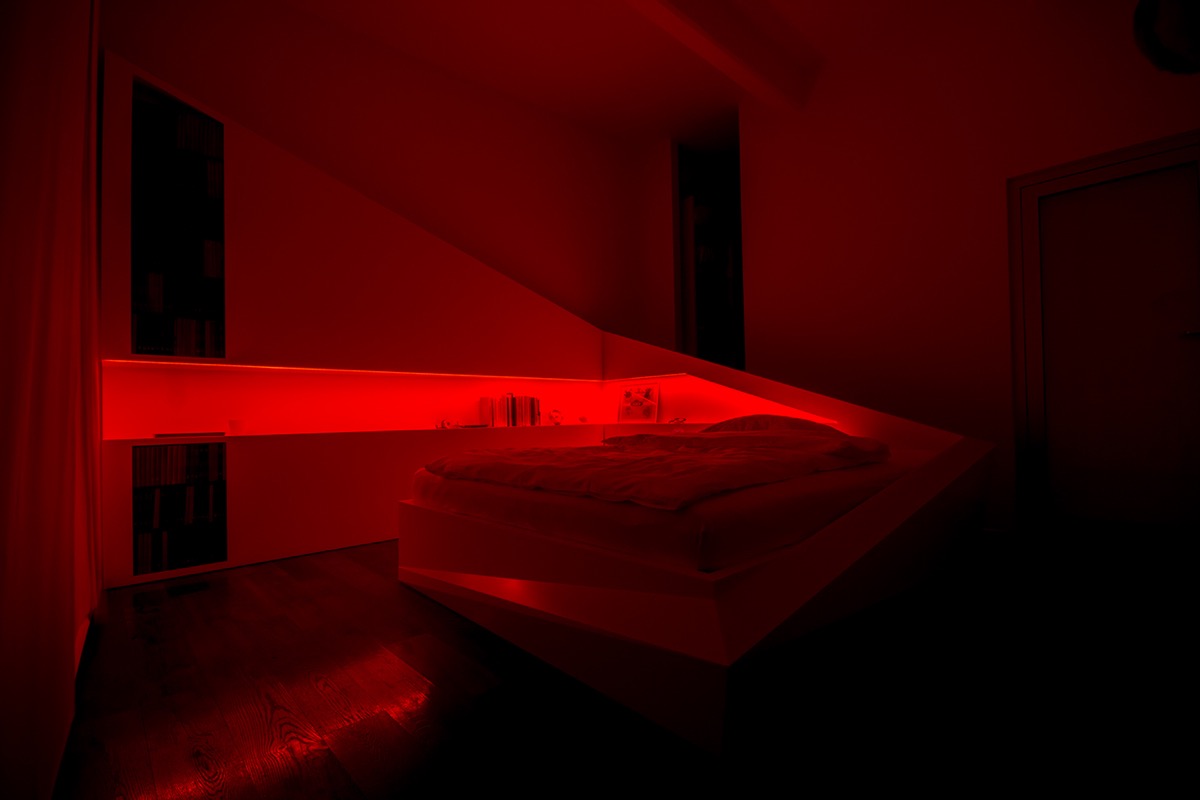Red light in the bedroom