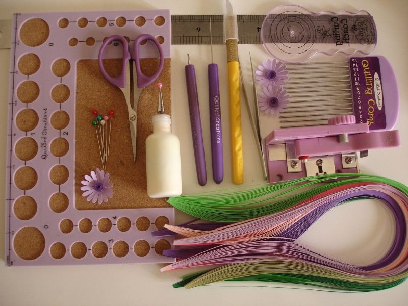 Materials for creating paintings using quilling technique