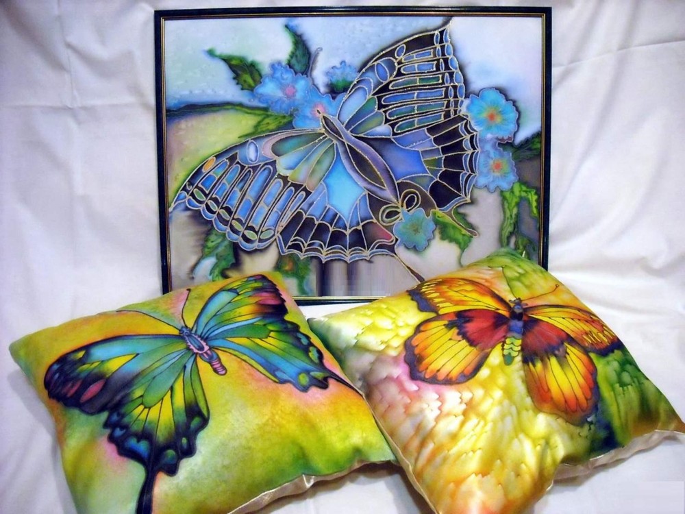 DIY handmade colorful batik pillows