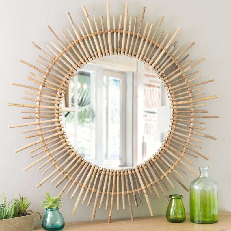 DIY bamboo mirror decoration