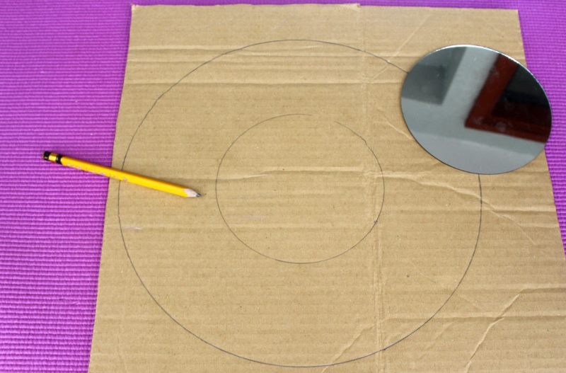 Marking packaging cardboard for the mirror frame