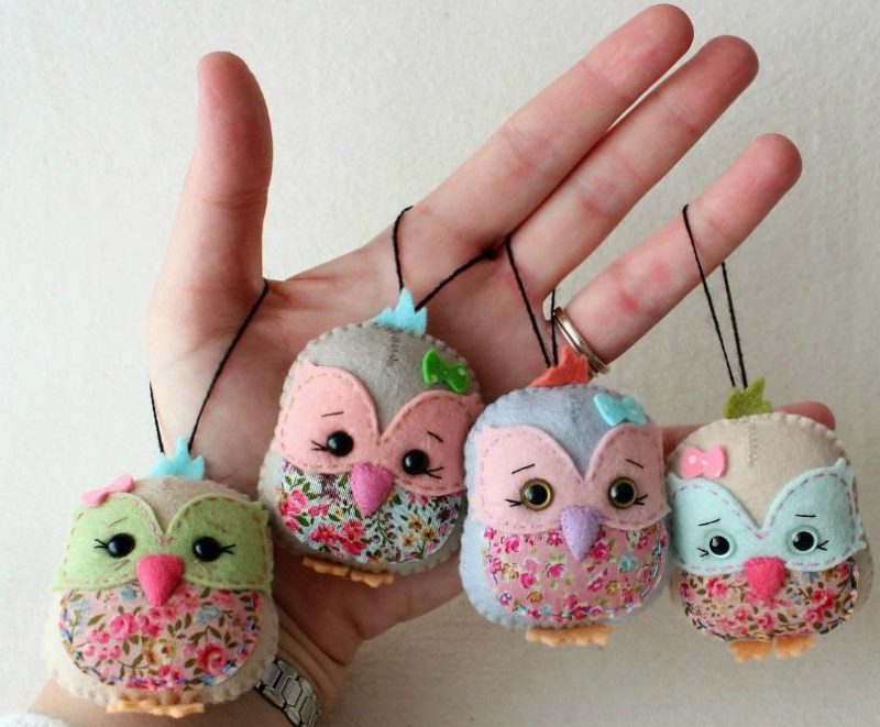 Beautiful owls do it yourself from pieces of felt