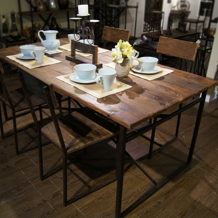 Minimalist wooden dining table