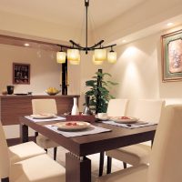 design of the dining area in the kitchen-living room