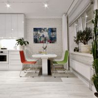 Design of a kitchen-dining room in a modern style