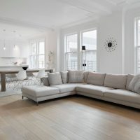 Corner sofa in a spacious living room