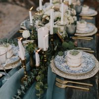 Table decor with scented candles