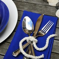 Table decoration in the marine theme